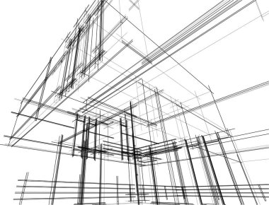 Ev yapımı mimari çizim vektörü illüstrasyonu