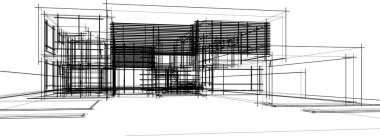 Ev yapımı mimari çizim vektörü illüstrasyonu