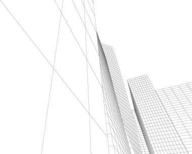 Gelecekçi şehir gökdelenleri arka plan, vektör illüstrasyonu