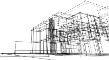 Ev yapımı mimari çizim vektörü illüstrasyonu