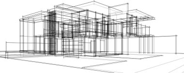 Ev yapımı mimari çizim vektörü illüstrasyonu