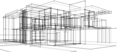Ev yapımı mimari çizim vektörü illüstrasyonu