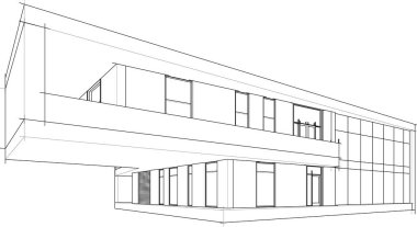 Ev yapımı mimari çizim vektörü illüstrasyonu