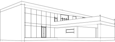 Ev yapımı mimari çizim vektörü illüstrasyonu