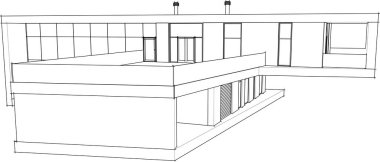 Ev yapımı mimari çizim vektörü illüstrasyonu