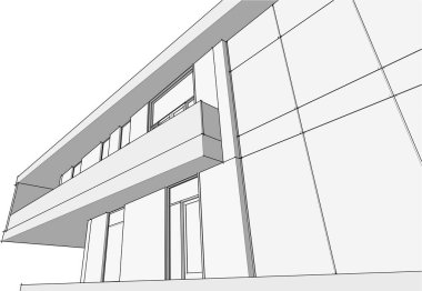 Ev yapımı mimari çizim vektörü illüstrasyonu