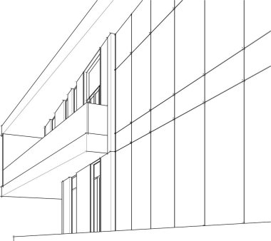 Ev yapımı mimari çizim vektörü illüstrasyonu