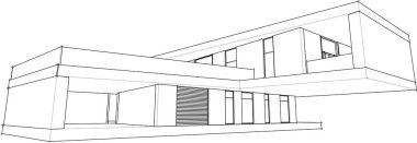 Ev yapımı mimari çizim vektörü illüstrasyonu