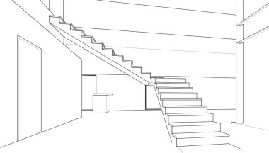 Ev yapımı mimari çizim vektörü illüstrasyonu