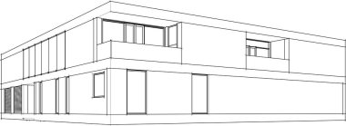 Ev yapımı mimari çizim vektörü illüstrasyonu