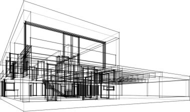 Ev yapımı mimari çizim vektörü illüstrasyonu