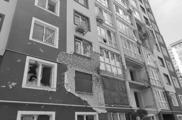 Guerra Ucraina Distrutta Regione Kiev Dopo Attacco Degli Invasori Russi — Foto Stock