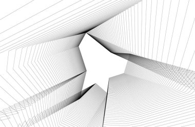 Gelecekçi soyut gökdelen arkaplanı, vektör illüstrasyonu