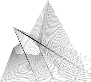 Gelecekçi soyut gökdelen arkaplanı, vektör illüstrasyonu