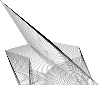 Gelecekçi soyut gökdelen arkaplanı, vektör illüstrasyonu