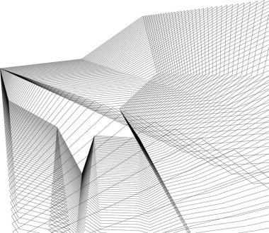 Gelecekçi soyut gökdelen arkaplanı, vektör illüstrasyonu