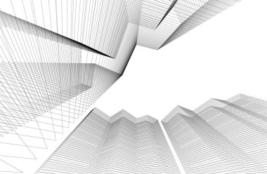 Gelecekçi soyut gökdelenler arka plan, vektör illüstrasyonu