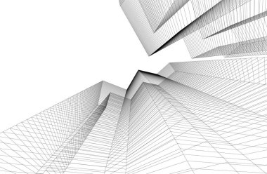 Gelecekçi soyut gökdelenler arka plan, vektör illüstrasyonu