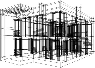 Ev yapımı mimari çizim vektörü illüstrasyonu