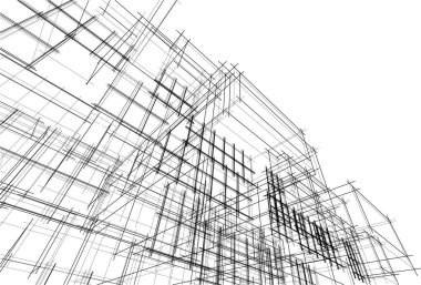 Gelecekçi şehir gökdelenleri arka plan, vektör illüstrasyonu