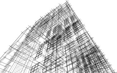 Gelecekçi şehir gökdelenleri arka plan, vektör illüstrasyonu