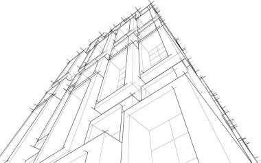 Gelecekçi şehir gökdelenleri arka plan, vektör illüstrasyonu