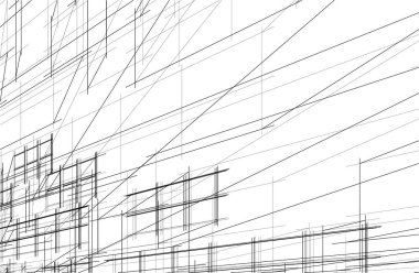 Gelecekçi şehir gökdelenleri arka plan, vektör illüstrasyonu