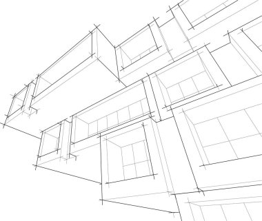 Gelecekçi şehir gökdelenleri arka plan, vektör illüstrasyonu