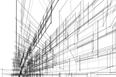 Gelecekçi şehir gökdelenleri arka plan, vektör illüstrasyonu