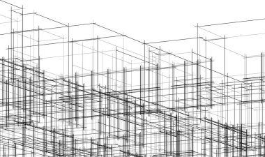 Gelecekçi şehir gökdelenleri arka plan, vektör illüstrasyonu