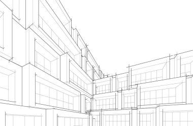 Gelecekçi şehir gökdelenleri arka plan, vektör illüstrasyonu