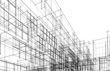 Gelecekçi şehir gökdelenleri arka plan, vektör illüstrasyonu