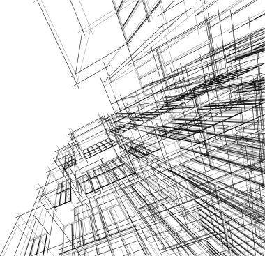 Gelecekçi şehir gökdelenleri arka plan, vektör illüstrasyonu