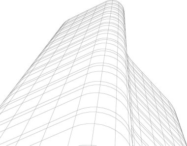 Gelecekçi şehir gökdelenleri arka plan, vektör illüstrasyonu