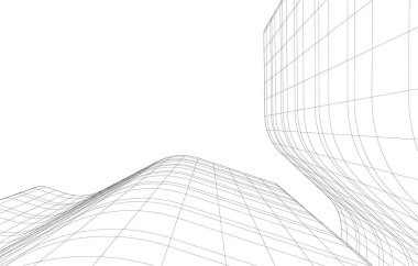 Gelecekçi şehir gökdelenleri arka plan, vektör illüstrasyonu