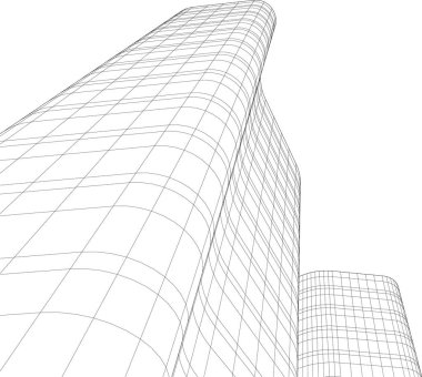 Gelecekçi şehir gökdelenleri arka plan, vektör illüstrasyonu