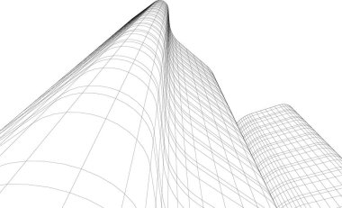 Gelecekçi şehir gökdelenleri arka plan, vektör illüstrasyonu