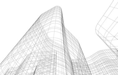 Gelecekçi şehir gökdelenleri arka plan, vektör illüstrasyonu