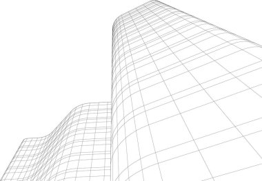 Gelecekçi şehir gökdelenleri arka plan, vektör illüstrasyonu