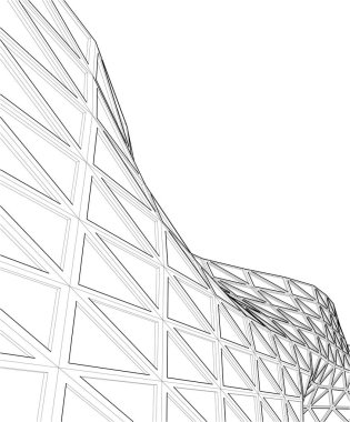 Gelecekçi şehir gökdelenleri arka plan, vektör illüstrasyonu