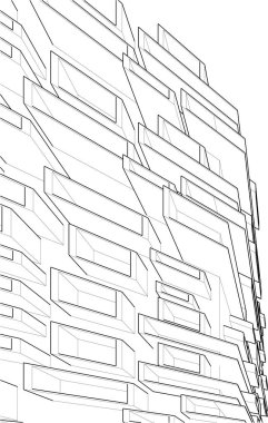 Gelecekçi şehir gökdelenleri arka plan, vektör illüstrasyonu