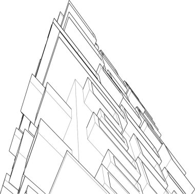 Gelecekçi şehir gökdelenleri arka plan, vektör illüstrasyonu