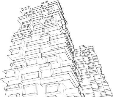 Gelecekçi şehir gökdelenleri arka plan, vektör illüstrasyonu