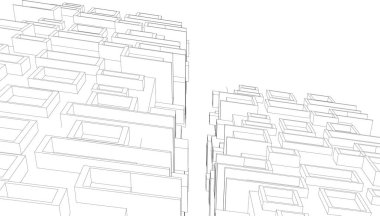 Gelecekçi şehir gökdelenleri arka plan, vektör illüstrasyonu