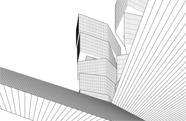 Gelecekçi şehir gökdelenleri arka plan, vektör illüstrasyonu