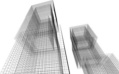 Gelecekçi şehir gökdelenleri arka plan, vektör illüstrasyonu