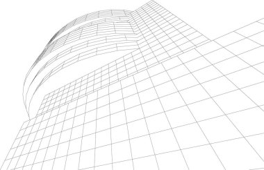 Gelecekçi şehir gökdelenleri arka plan, vektör illüstrasyonu