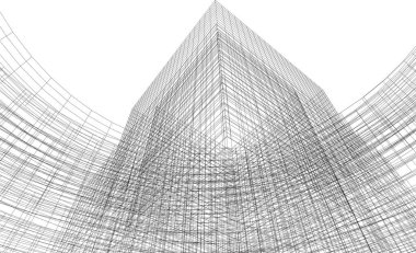 Gelecekçi şehir gökdelenleri arka plan, vektör illüstrasyonu