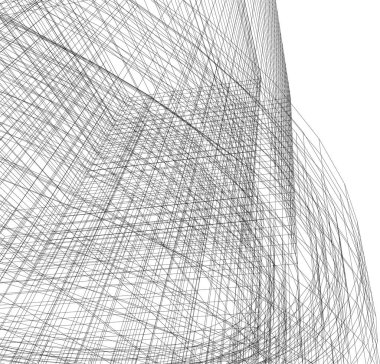 Gelecekçi şehir gökdelenleri arka plan, vektör illüstrasyonu