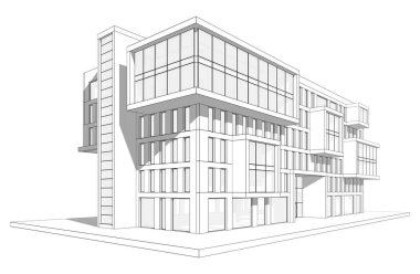 ev mimarisi çizimi 3 d illüstrasyon 